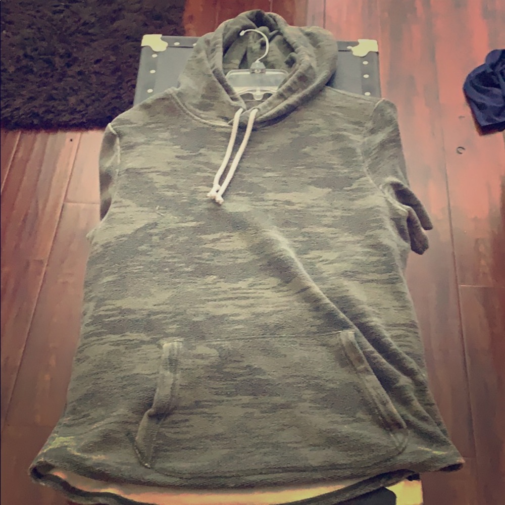 Short Sleeve Hoodies (Blue And Camo)